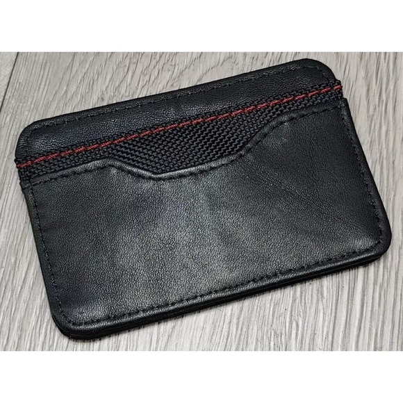 Travelon RFID Blocking Safe ID Leather Trim Front Pocket Flat Card Case Sleeve - Picture 2 of 6